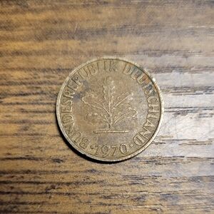 1970 German Coin with Oak Leaf Design